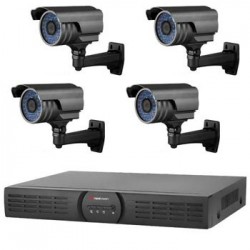 Kit de Videovigilancia con 4 cámaras compactas varifocales