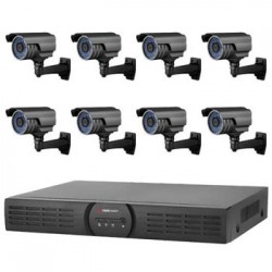 Kit de Videovigilancia con 8 cámaras compactas varifocales
